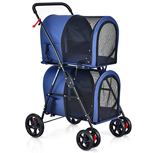 Hundebuggy COSTWAY 2 Etagen Hundewagen Haustiere Buggy