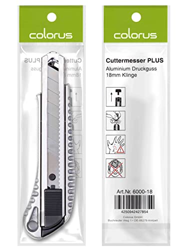 Cuttermesser Colorus 5 x Premium Alu Druckguss 18mm