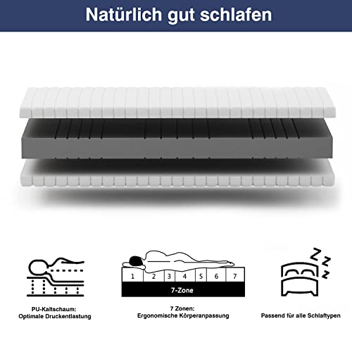 Kaltschaummatratze 140 x 200 Betten-ABC 7 Zonen Matratze OrthoMatra