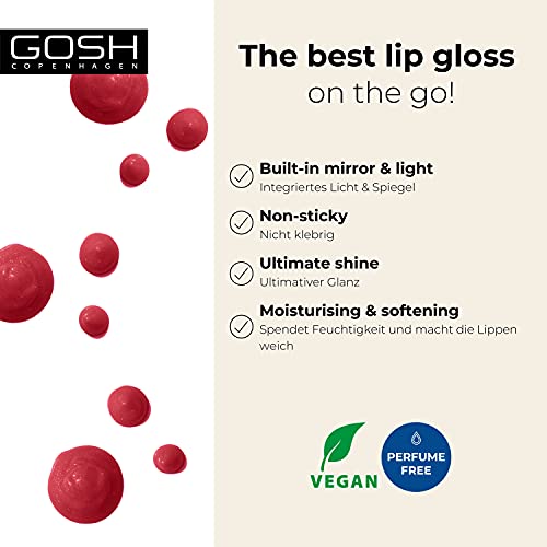 Lipgloss GOSH Lumi Lips mit integriertem Licht, vegan