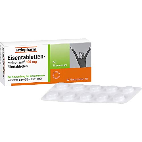 Eisentabletten Ratiopharm, 100 mg Filmtabletten 100 St