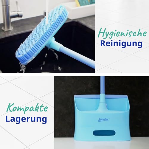 Kehrgarnitur Spontex Catch & Clean Set aus Gummibesen und Kehrblech