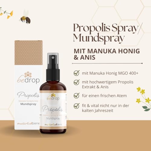 Propolis-Spray bedrop Propolis Halsspray, Manuka Honig & Anis