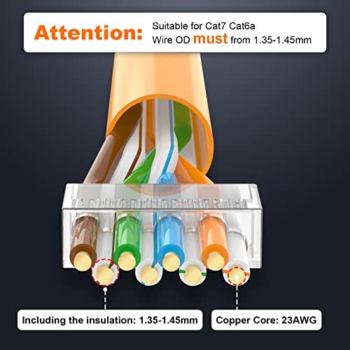 RJ45-Stecker VCE RJ45 Stecker CAT7 CAT6A, 10X Netzwerkstecker