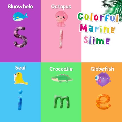 Schleim-Set Eutionho 5 Stück Crystal Slime Kit, Ocean Clear Slime