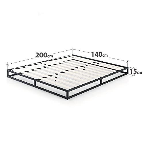 Bett 140×200 Zinus Joseph, Höhe 15 cm mit Stauraum