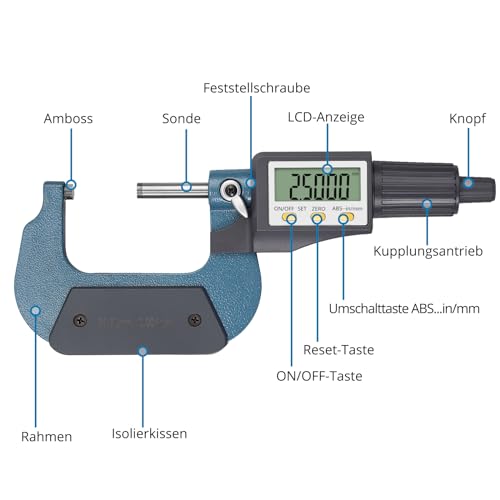 Bügelmessschraube AUTOUTLET Micrometer Digitale 25-50mm