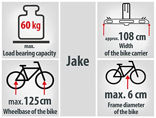 Fahrradträger 2 Fahrräder EUFAB 11510 Fahrradträger JAKE, E-Bike