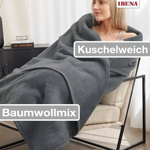 Wolldecke Ibena Porto Decke 150×200 cm – Baumwollmix weich