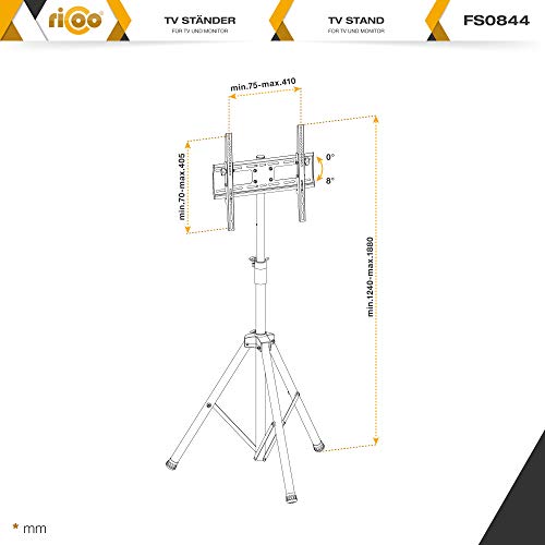 TV-Ständer RICOO TV Ständer Höhenverstellbar Neigbar Tripod