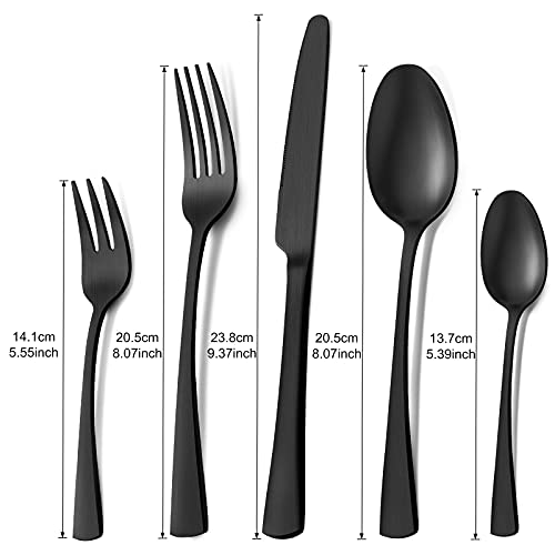 Schwarzes Besteck Bestdin Besteck Set 6 Personen, 30 teilig Edelstahl