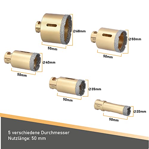 Diamantbohrkrone BTEC Fliesenbohrkronen Set für Winkelschleifer
