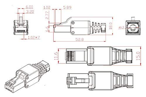 RJ45-Stecker odedo 4er Pack RJ45 Crimpstecker werkzeugfrei