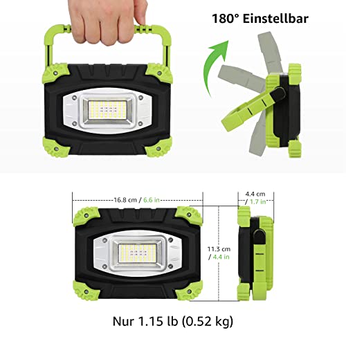 Akku-Lampe Lepro Led Akku Strahler, Wiederaufladbare Campinglampe