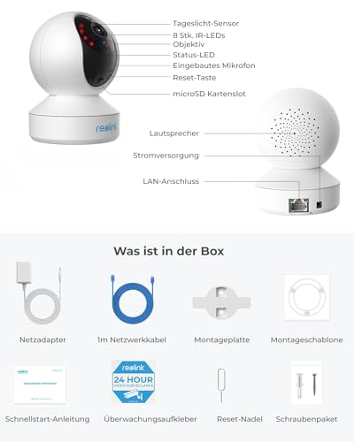 IP Kamera Indoor Reolink WLAN Schwenkbar, 2K 3MP Hund Haustier Kamera