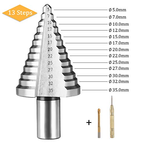 Stufenbohrer flintronic HSS Set, Schälbohrer, Ø5-35mm Schneiden