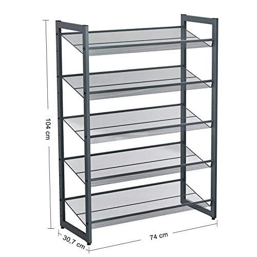 Schuhregal SONGMICS 5-stöckiges , erweiterbarer Schuhständer