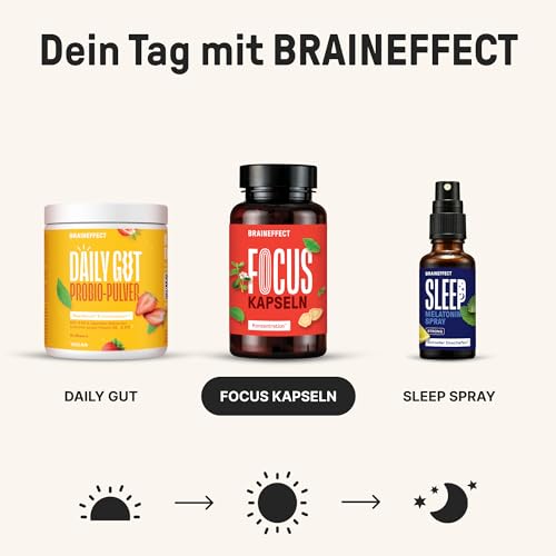 Gedächtnis-Tabletten BrainEffect FOCUS Natürliche, Koffeinfreie