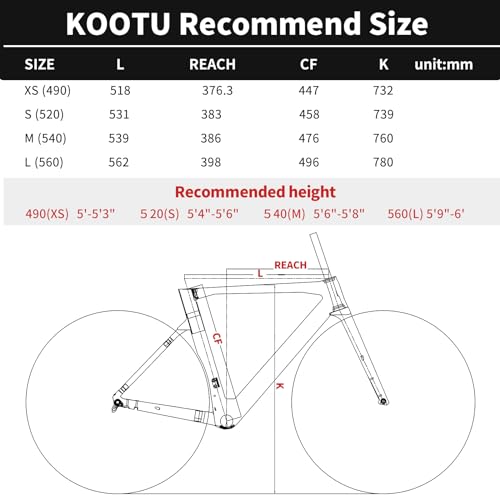 Carbon-Rennrad KOOTU Carbon Rennrad Leichtgewicht 24 Gang Rennrad