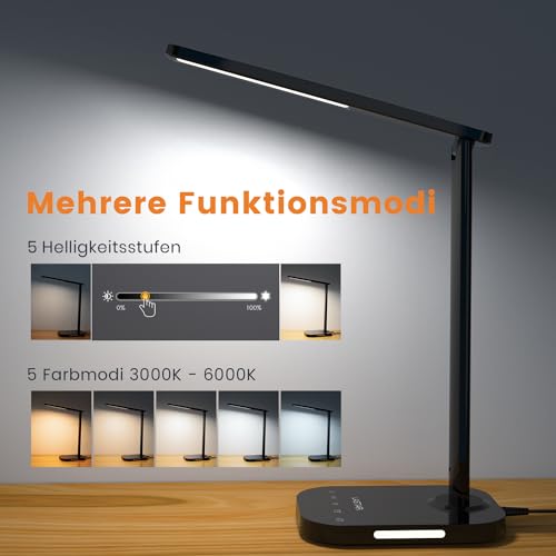 Schreibtischlampe LASTAR Dimmbare 12W LED-Nachttischlampe