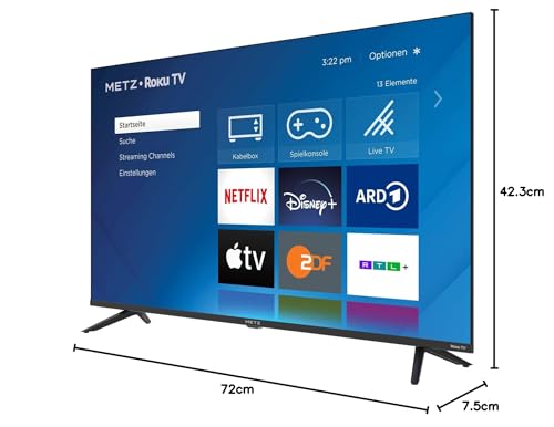 Smart-TV METZ Blue Roku TV, HD Smart TV, 32 Zoll, 80 cm, Fernseher