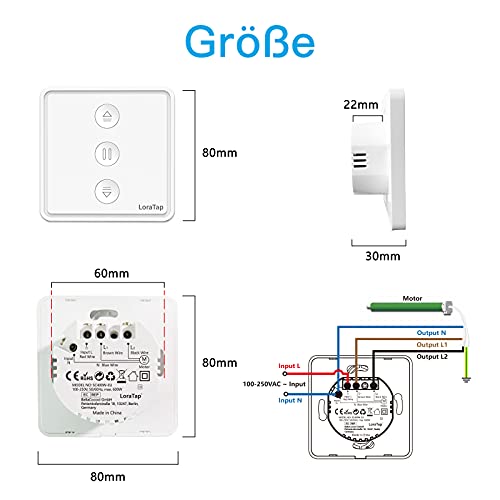 Rolladensteuerung WLAN LoraTap [5. Gen] WIFI Rollladen Schalter Smart