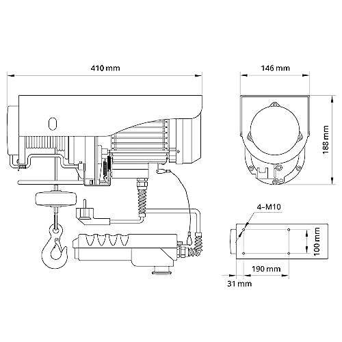 Seilwinde Güde 01708 Elektronischer Seilzug GSZ 300/600, 1050W