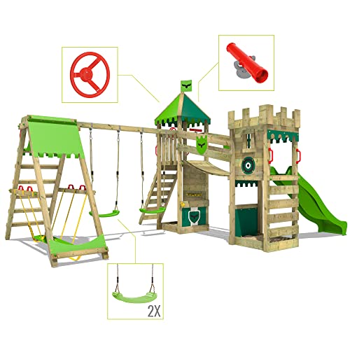 Spielturm Fatmoose Ritterburg RiverRun Royal mit SurfSwing, Schaukel