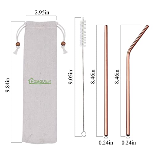 Edelstahl-Strohhalm HOMQUEN 18-teilige Kupfer-Trinkhalme