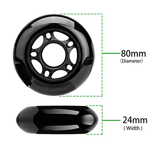 Inliner-Rollen Mehomei 80mm 85A Inline Skate Rollen 4 Pack