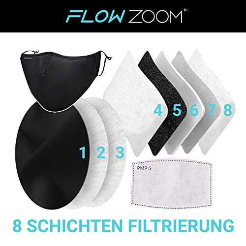 Mundschutzmaske waschbar FLOWZOOM 2 Stk. Stoff-Maske