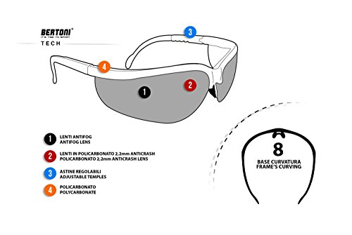 Schießbrille BERTONI Ballistische Schutzbrille 4 Wechselgläser