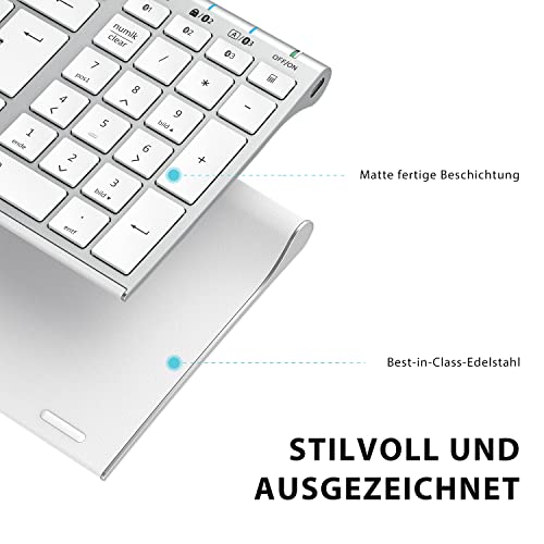 Bluetooth-Tastaturen iClever Kabellose Tastatur, BK10 Bluetooth