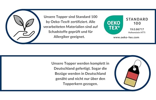 Gel-Topper (100×200) AM Qualitätsmatratzen 8 cm hoch, 7-Zonen