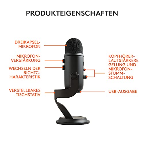 USB-Mikrofon Logitech for Creators Blue Yeti für Aufnahmen