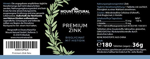 Zinktabletten Mount Natural Premium Zink 180 sehr kleine Tabl.