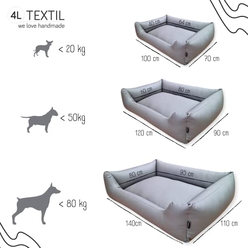 Hundebett-Kunstleder 4L Textil Mario Wasserfestes Hundebett