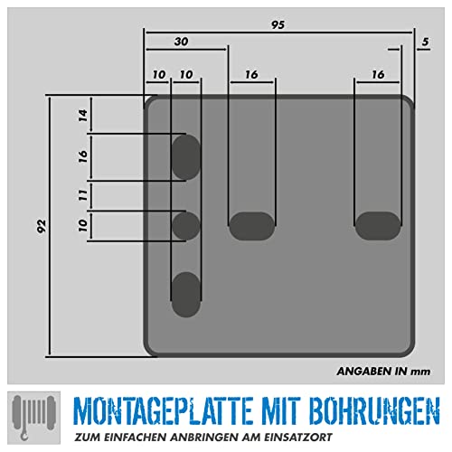 Seilwinde Güde 55125 360 KG 10 M, Lasthaken m. Tropfenöffnung