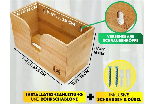 Papierhandtuchspender schwarz Bamboovia Bambus-Papierhandtuchspender