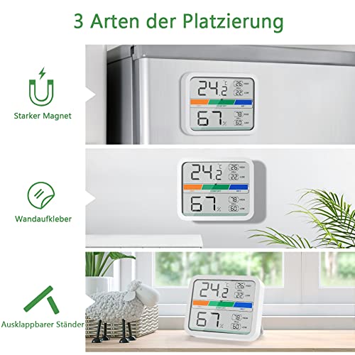 Min-Max-Thermometer LIORQUE Digitales Thermometer Innen