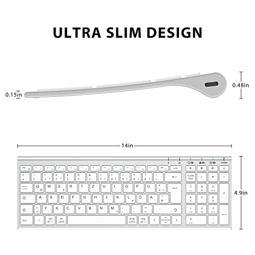 Bluetooth-Tastaturen iClever Kabellose Tastatur, BK10 Bluetooth