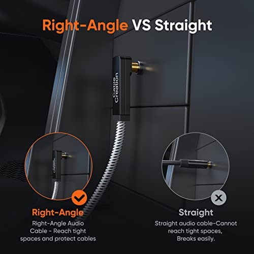 Aux-Kabel CableCreation 3.5mm TRRS, 90 Grad rechtwinklig