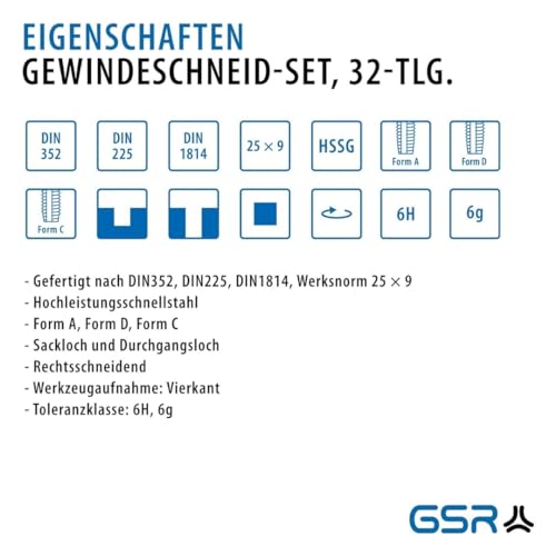 Gewindeschneider-Set a+s GSR PROFI 32 teilig Gewindeschneider