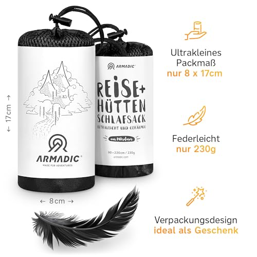 Schlafsack kleines Packmaß Armadic ® Hüttenschlafsack