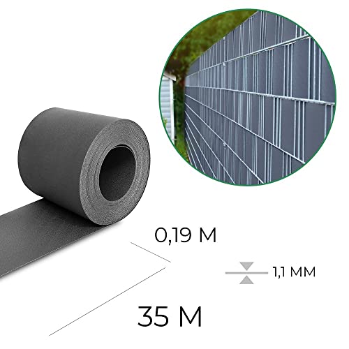 Sichtschutzstreifen HEMMDAL Zaunblende 0,19 x 35 m, anthrazit