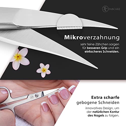 Nagelschere FABCARE Profi inkl. Etui & Ebook, Innovative