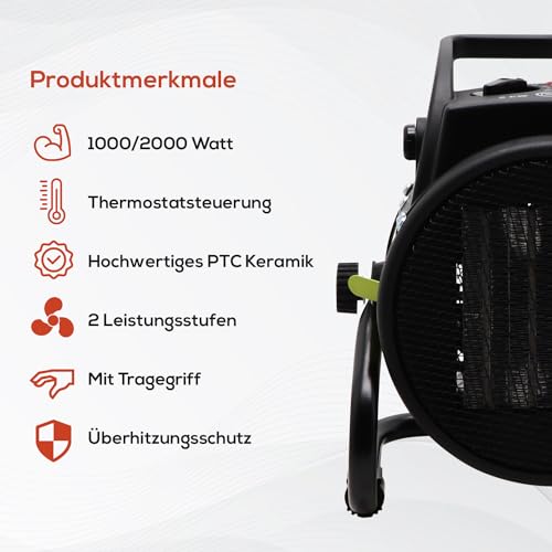Mini-Heizlüfter Tronitechnik ® 2000 Watt Elektroheizer Heizlüfter