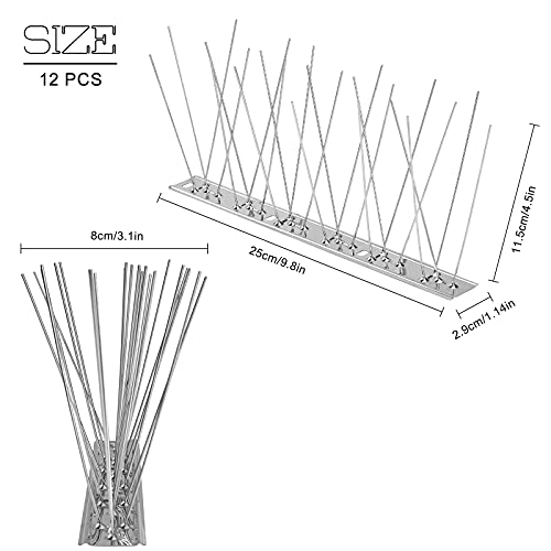 Taubenabwehr QIMEI-SHOP Spikes 3 Meter Edelstahl Vogelabwehr