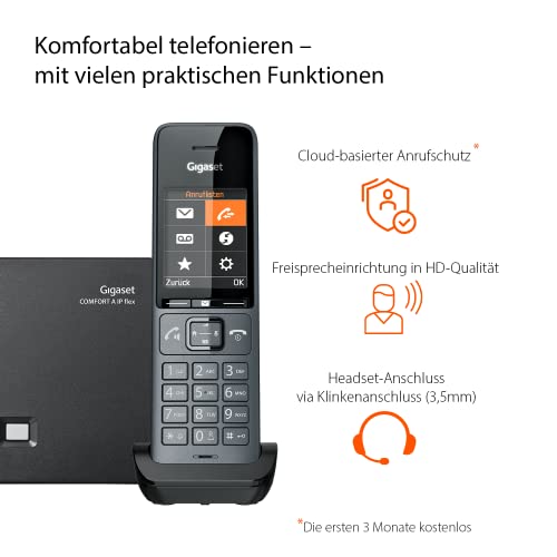 IP-Telefon Gigaset Comfort 520A IP flex, Schnurloses DECT-Telefon