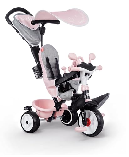 Kinderdreirad Smoby – Baby Driver Plus Rosa – 3-in-1 Kinder Dreirad